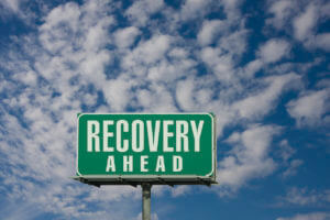 Mohs surgery Recovery Ahead Sign